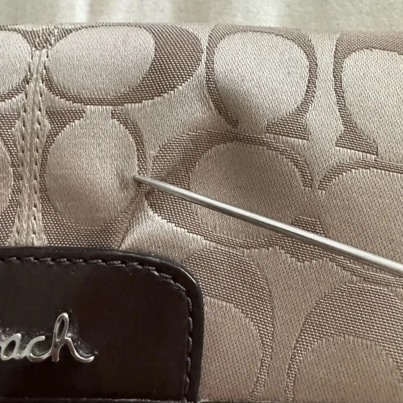 COACH Signature Monogram Wallet and Checkbook Case Set - Picture 10 of 10